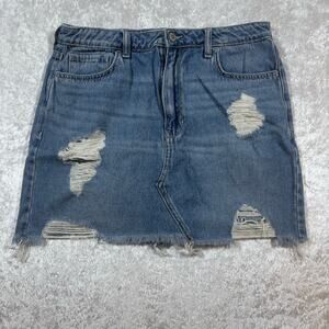 Hollister Womens Blue Denim Skirt 100% Cotton